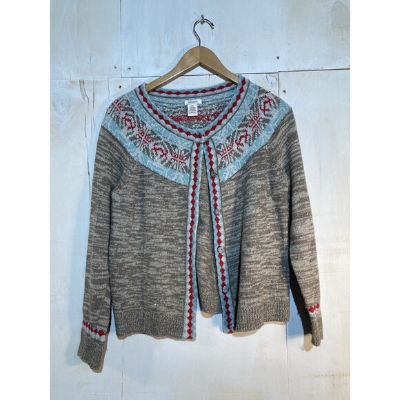 Sundance Catalog Wool Cashmere Sweater Cardigan Womens Faire Isle XS - Picture 1 of 8